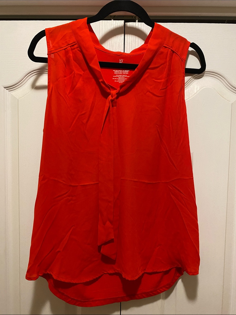 New York & Company Bright Red Tie-Front Sleeveless Camisole